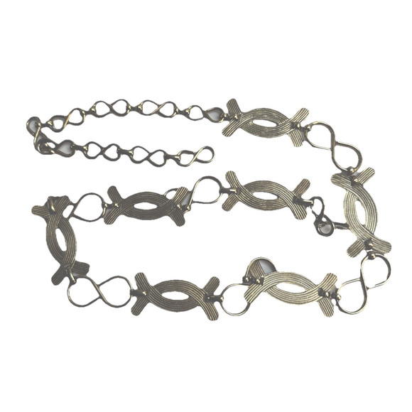 Women's Vintage Chain Link Belt '80s Gold Tone & Heavy Adjusts 26"-36"‎ - Picture 1 of 10